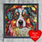 Colourful Dog Stained Glass Window Style Cross Stitch Blue Frame.jpg