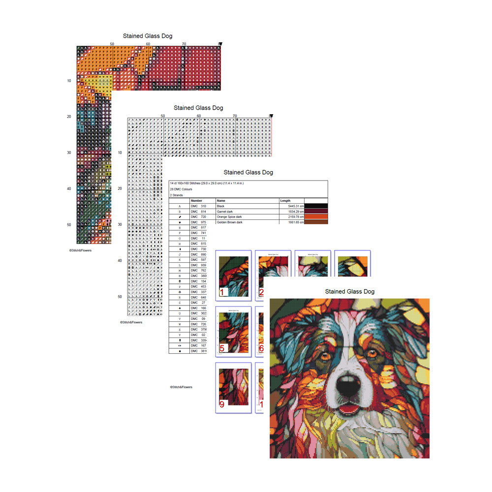 Colourful Dog Stained Glass Window Style Cross Stitch Pages.jpg