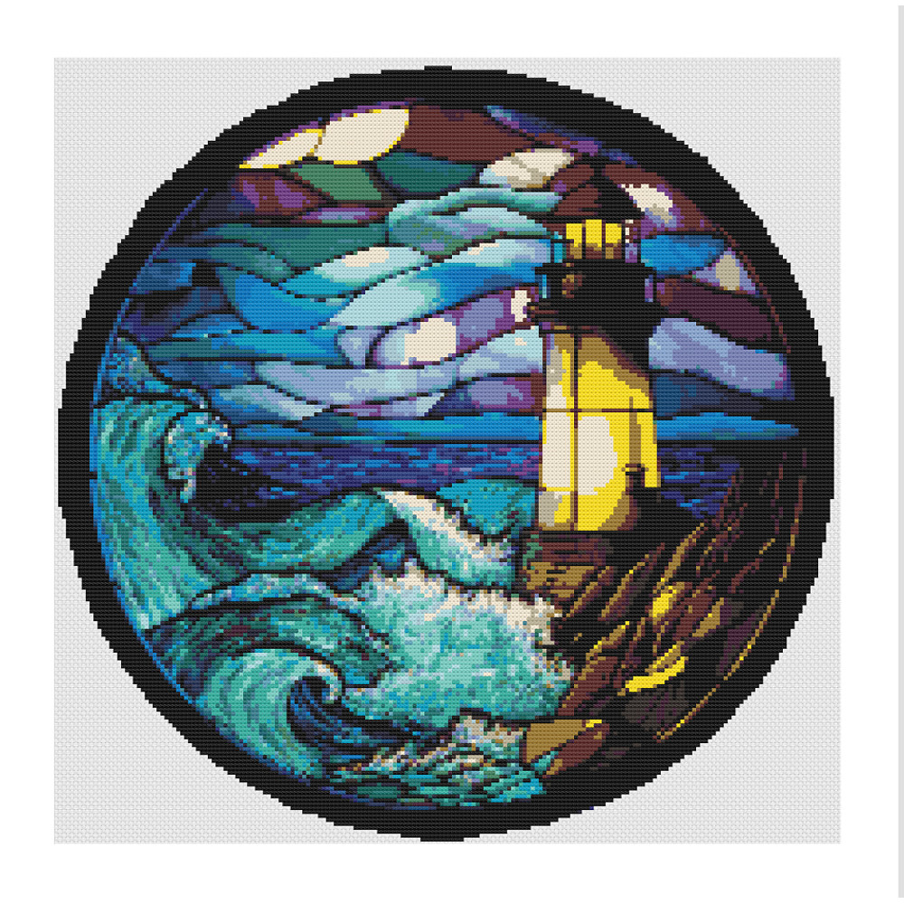 Light House Stained Glass Window Cross Stitch.jpg