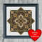 Art Deco Pattern 01 Cross Stitch Blue Heart Frame.jpg