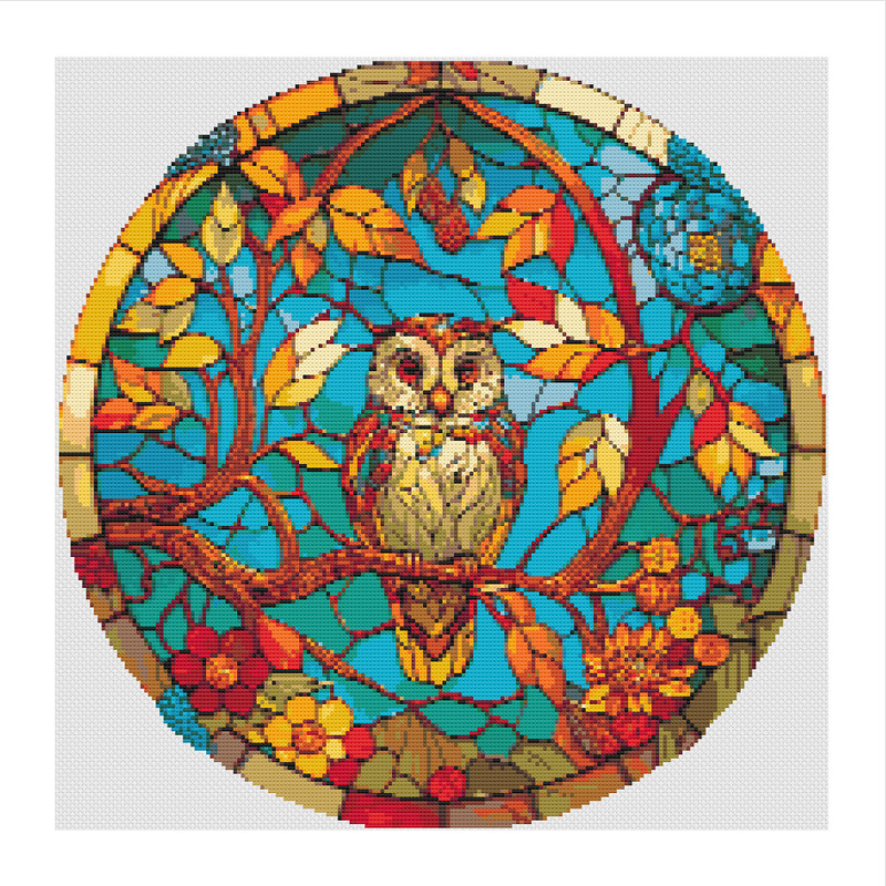 Stained Glass Window Owl Art Cross Stitch.jpg
