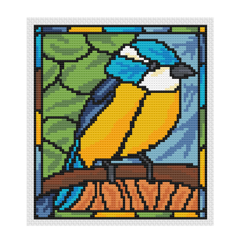 Stained Glass Style Blue Tit Cross Stitch.jpg
