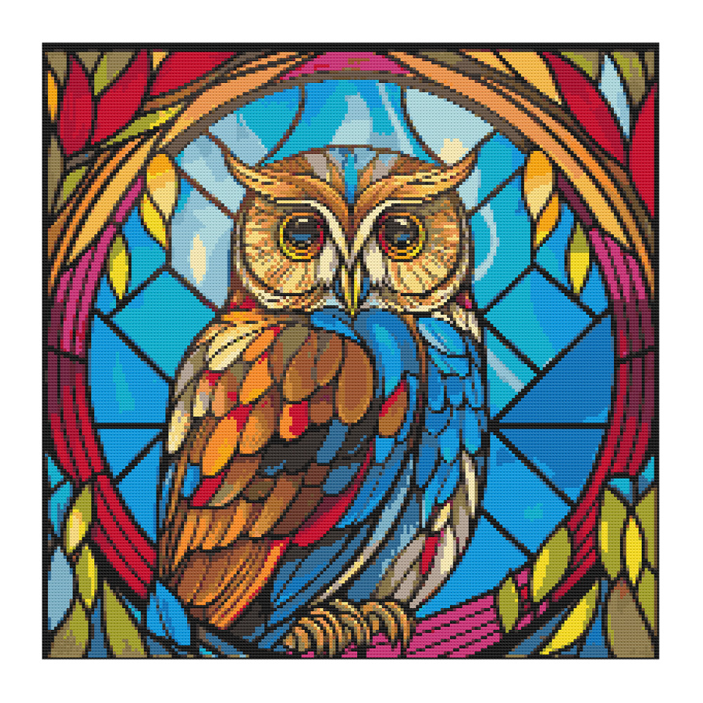 Stained Glass Window Owl Cross Stitch.jpg