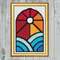 Sun Water Stained Glass Window Cross Stitch Gold Frame.jpg