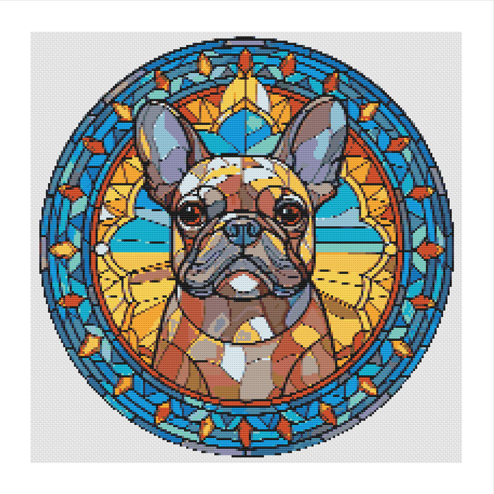 Stained Glass Style French Bulldog Cross Stitch.jpg