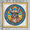 Stained Glass Style French Bulldog Cross Stitch Gold Frame.jpg