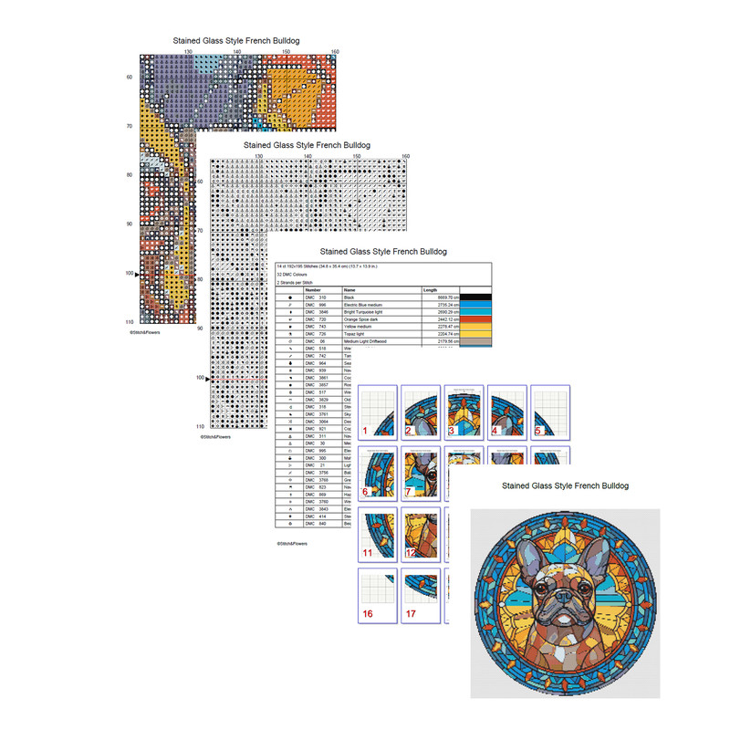 Stained Glass Style French Bulldog Cross Stitch Pages.jpg