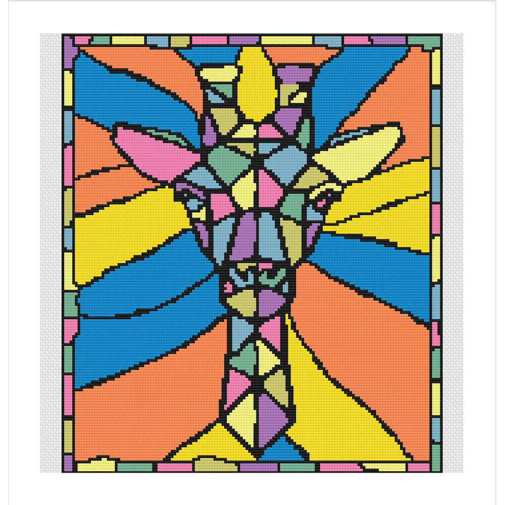 Stained Glass Style Giraffe Cross Stitch.jpg