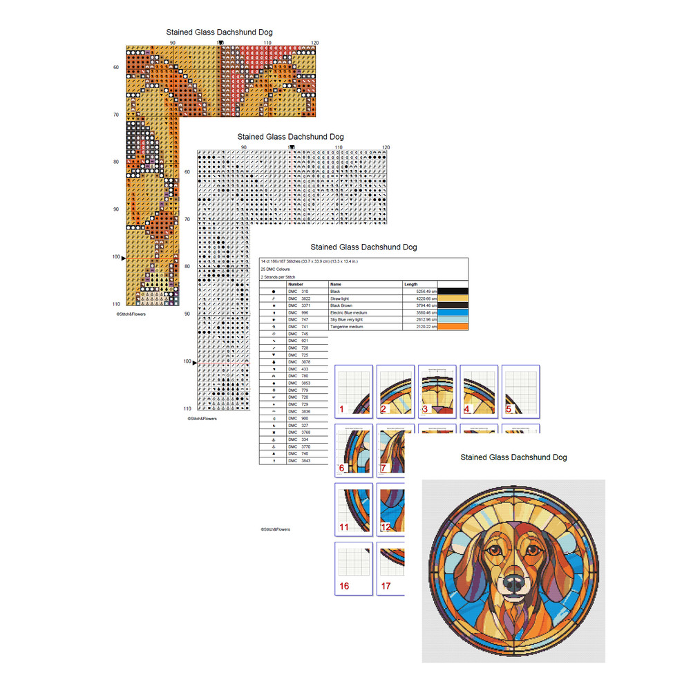 Stained Glass Style Dachshund Dog Cross Stitch Pages.jpg