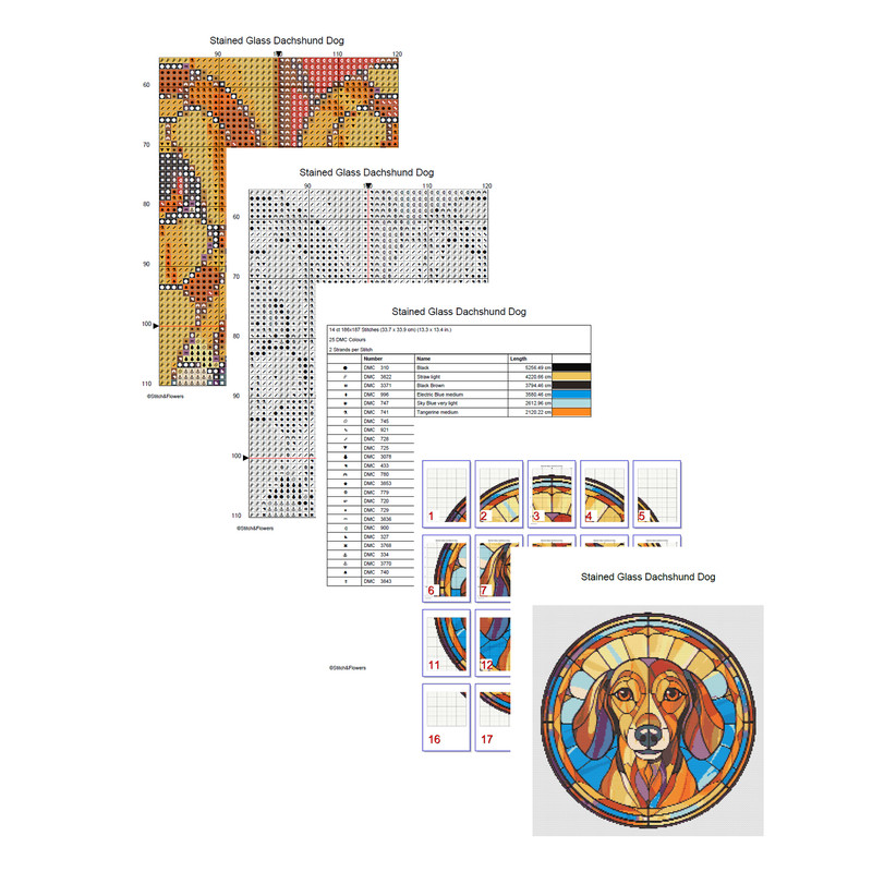 Stained Glass Style Dachshund Dog Cross Stitch Pages.jpg