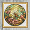 Bee Flowers Stained Glass Cross Stitch Gold Frame.jpg