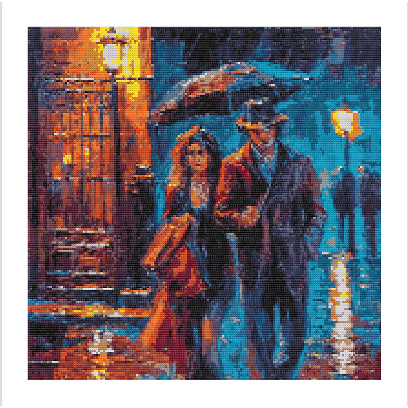 Walking in the Rain Art Painting Cross Stitch.jpg