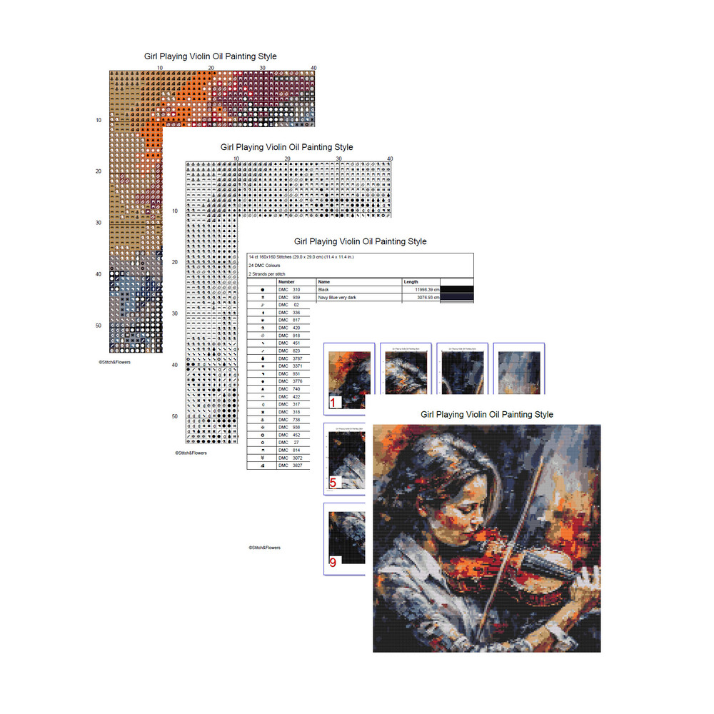 Girl Playing Violin Oil Painting Style Cross Stitch Pages.jpg