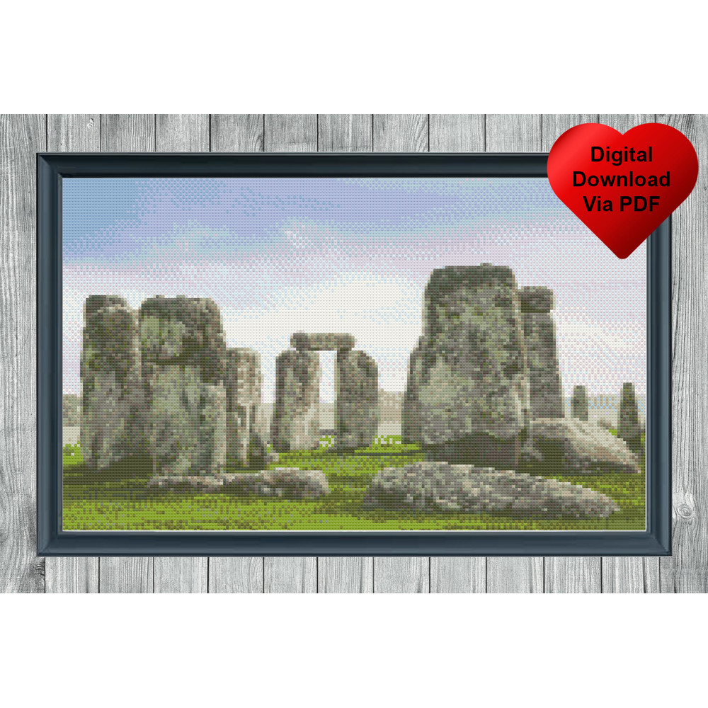 Stonehenge Cross Stitch Blue Frame.jpg