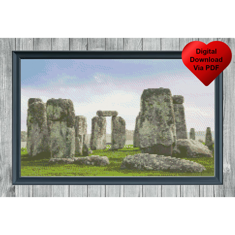 Stonehenge Cross Stitch Blue Frame.jpg
