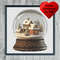 Snow Covered Village Snow Globe Cross Stitch Blue Frame.jpg