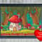 Fantasy Mushroom House Cross Stitch Blue Heart Frame.jpg