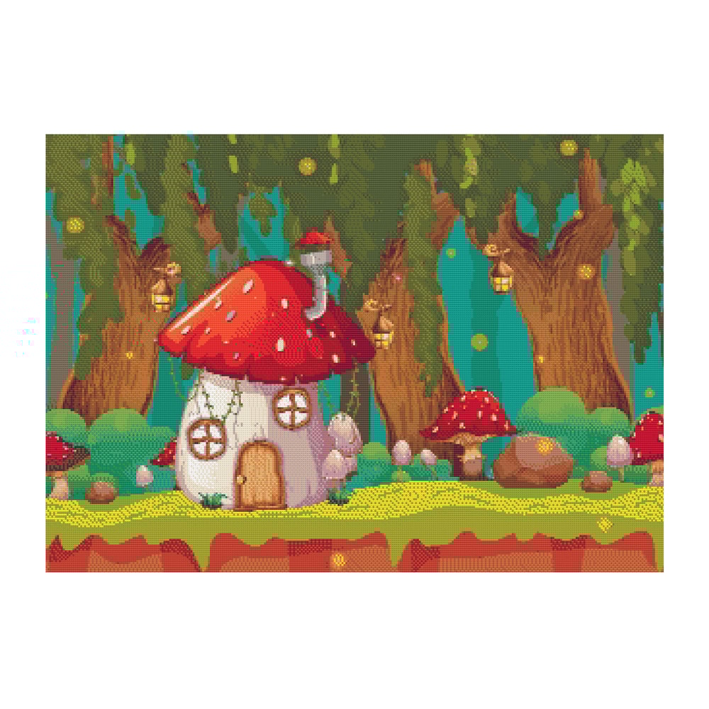 Fantasy Mushroom House Cross Stitch.jpg