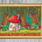 Fantasy Mushroom House Cross Stitch Gold Frame.jpg