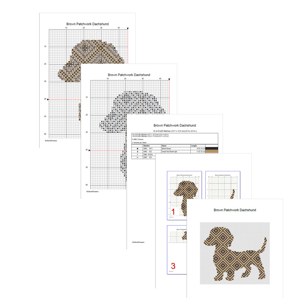 Brown Patchwork Dachshund Cross Stitch Pages.jpg