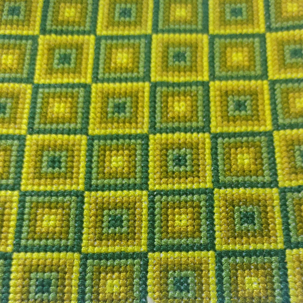 Green Square Cross Stitch Pattern Instant PDF Download X Stitching 14ct Aida Embroidery DMC Floss T 3