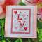 Love Hearts Card Cross Stitching PDF Pattern Valentines Day Instant PDF Download X Stitching 14ct A 1