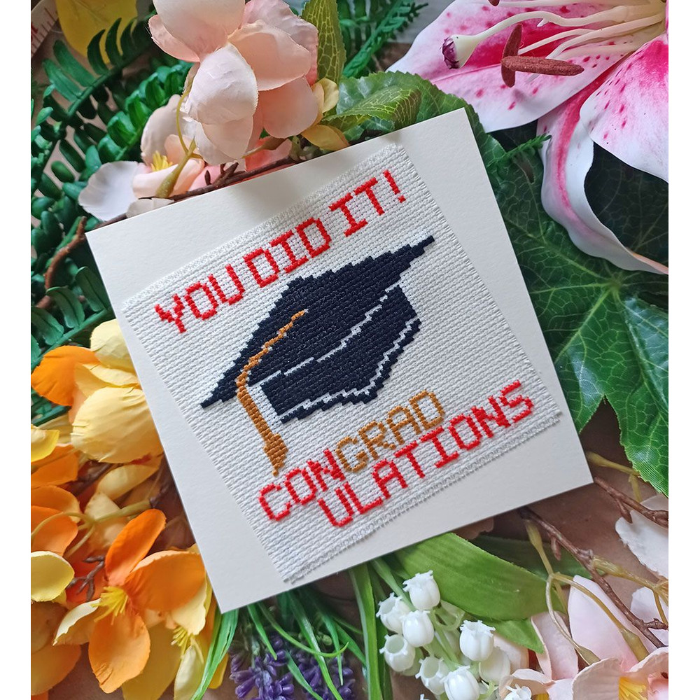 Congradulations Cross Stitching Pattern Graduation Congratulation Card Instant PDF Download X Stitc 3