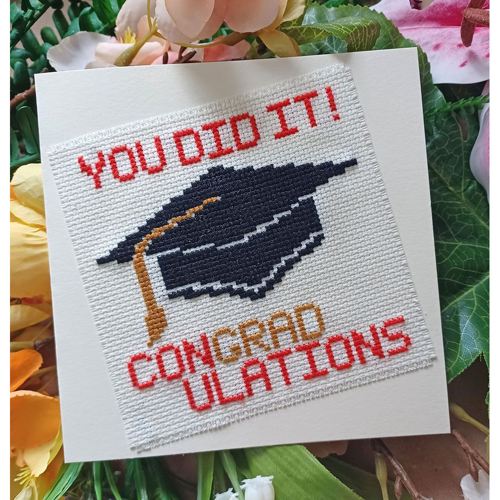 Congradulations Cross Stitching Pattern Graduation Congratulation Card Instant PDF Download X Stitc 1