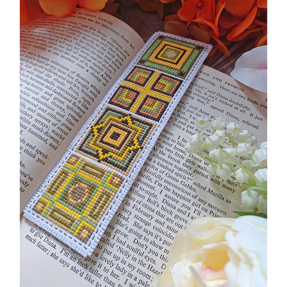 Art Deco Style Bookmark Cross Stitching Pattern Instant PDF Download X Stitching 14ct Aida Embroide 0