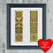 Art Deco Style Bookmark Cross Stitching Pattern Instant PDF Download X Stitching 14ct Aida Embroide 2