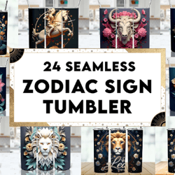 zodiac signs tumbler wrap bundle zodiac sign 20 oz skinny tumbler star sign galaxy zodiac sublimation designs pngblack