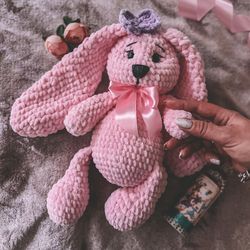 Crochet pattern softy bunny toy, rabbit doll, PDF Digital, Video tutorial, stuffed animal, bunny with long ears