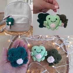 Crochet Heart Frog Pattern ,Crochet Pattern Mini Frog Plushie, Bag Charm, Car Decor, Keychain pattern, Froggy crochet