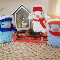 Crochet Pattern Snowman Keychain, Amigurumi Snowman Pattern, Crochet Snowman Claus Ornament, Winter Toy Amigurumi