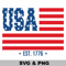 USA EST 1776 SVG PNG American Patriotic Digital Design 0