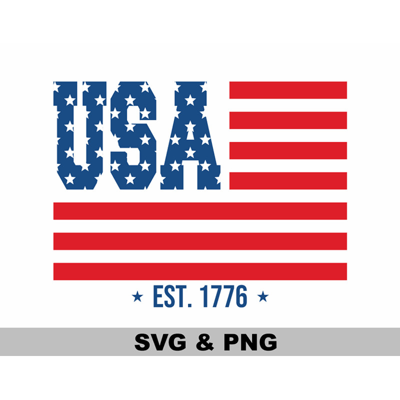 USA EST 1776 SVG PNG American Patriotic Digital Design 0