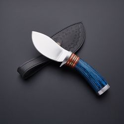 custom handcrafted d2 steel hunting bowie knife with leather sheath