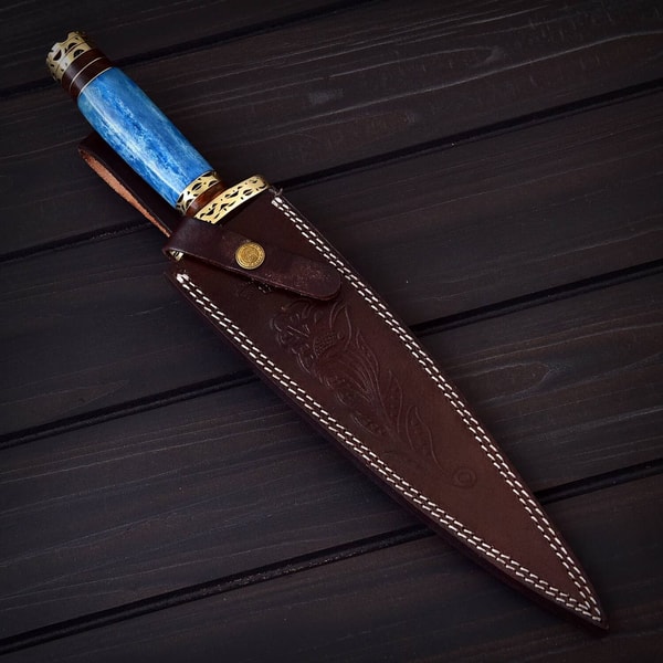 Custom Handmade Damascus Steel Bone Handle Hunting Dagger Kn - Inspire ...