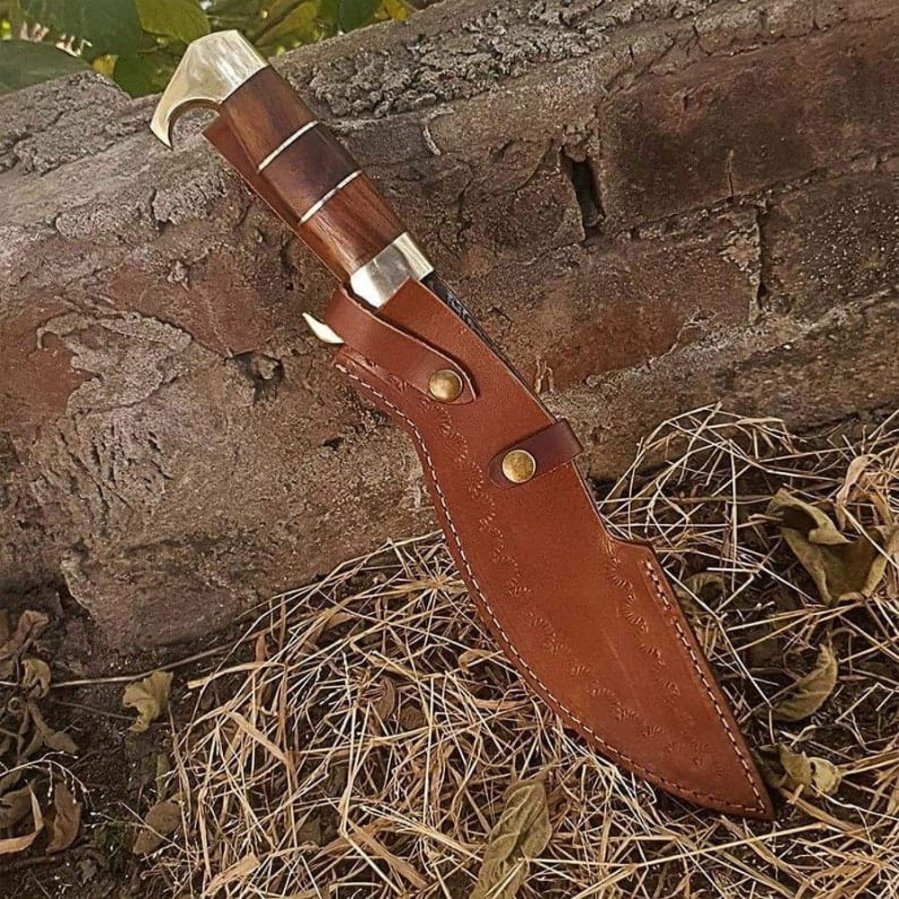 17 Inches Bowie Knife With Sheath It Is Mirror Polished Damascus Steel Bowie Knife This Shiny Razor Sharp Huge Bowie 3