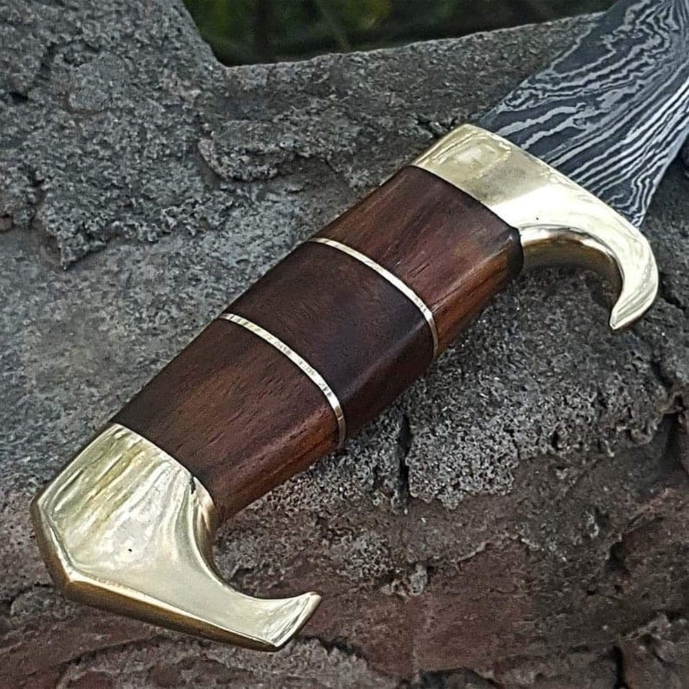 17 Inches Bowie Knife With Sheath It Is Mirror Polished Damascus Steel Bowie Knife This Shiny Razor Sharp Huge Bowie 2