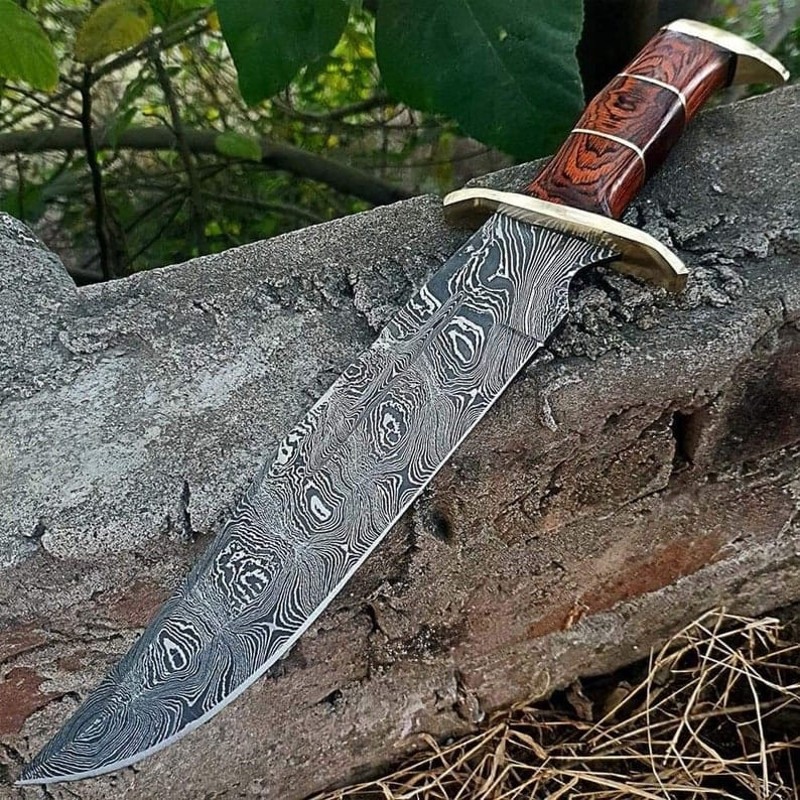 Bowie Knife With Sheath 17 Inch Damascus Steel Bowie Knife  Razor Sharp Custom Bowie Knife For Men  Gift For Men 3