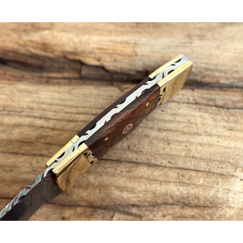 Custom Forged Damascus Steel Outdoor Bowie Knife With Leather Sheath By Hunt For Life 2