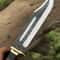 Custom Handmade J2 Steel HandForged Bowie Knife With Brass Guard And Leather Handle 3