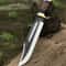 Custom Handmade J2 Steel HandForged Bowie Knife With Brass Guard And Leather Handle 0