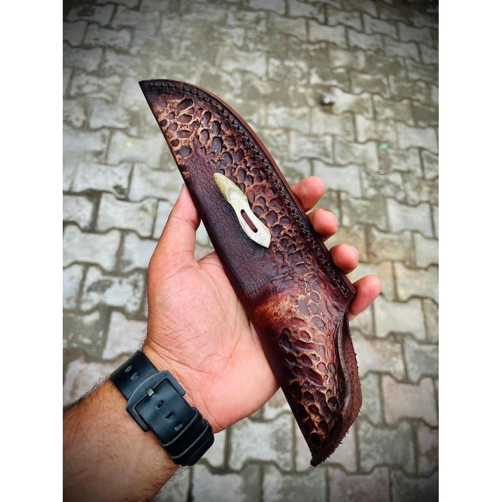 Custom Handmade J2 Steel HandForged Bowie Knife With Stag Horn Handle 4