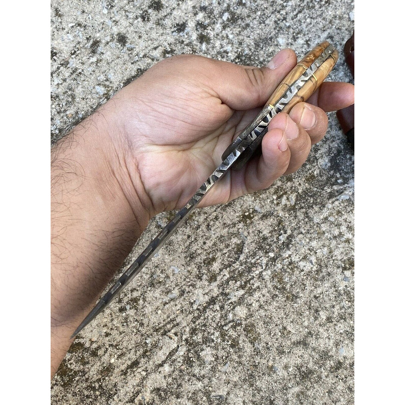 CUSTOM HANDMADE DAMASCUS STEEL HUNTING TRACKER KNIFE 1