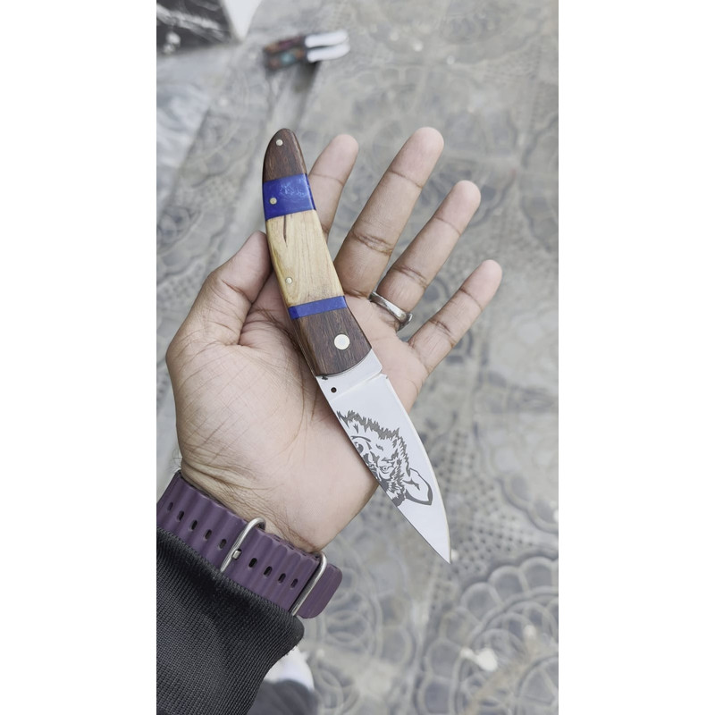 Custom Handmade Black Steel Knuckle With Pocket Knife And Belt Loop Leather Case  Solid Brass SelfDefense Duster 7