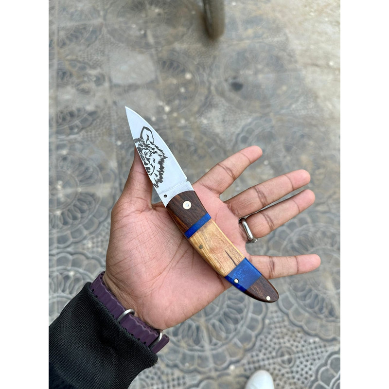 Custom Handmade Black Steel Knuckle With Pocket Knife And Belt Loop Leather Case  Solid Brass SelfDefense Duster 3