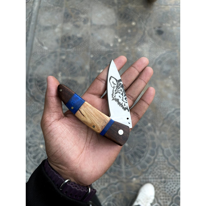 Custom Handmade Black Steel Knuckle With Pocket Knife And Belt Loop Leather Case  Solid Brass SelfDefense Duster 5