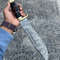 Custom Handmade Damascus Steel Heavy Duty Crocodile Dundee Hunting Bowie Knife  16 Overall Length 2